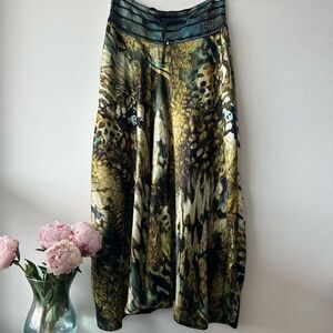 BEATE HEYMANN STREETCOUTURE Silk Viscose Blend Multicolour Midi Skirt